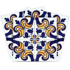 7" X 7" Blue Mikos Removable Peel and Stick Tiles
