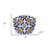 8" X 8" Blue Mikos Removable Peel and Stick Tiles - Homeroots - Flyclothing LLC