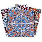 6" X 6" Blue Warm Tones Mosaic Peel and Stick Tiles - Homeroots