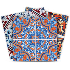 6" X 6" Blue Warm Tones Mosaic Peel and Stick Tiles - Homeroots