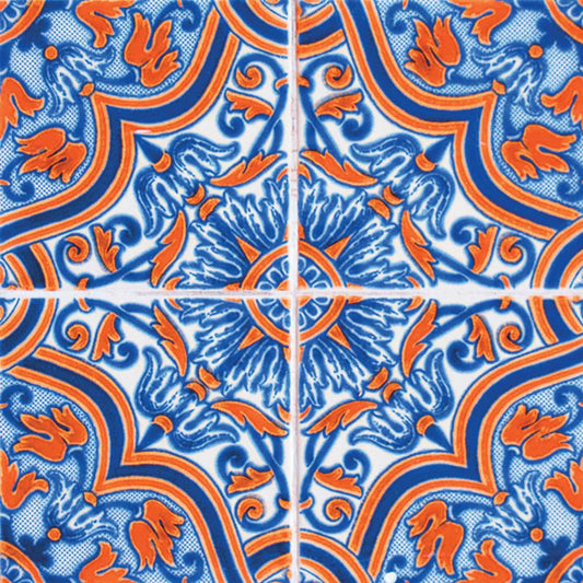 6" X 6" Blue Warm Tones Mosaic Peel and Stick Tiles - Homeroots