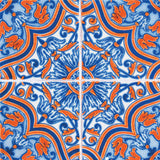 6" X 6" Blue Warm Tones Mosaic Peel and Stick Tiles - Homeroots