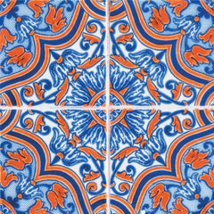6" X 6" Blue Warm Tones Mosaic Peel and Stick Tiles - Homeroots