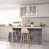6" X 6" Blue Warm Tones Mosaic Peel and Stick Tiles - Homeroots - Flyclothing LLC