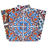6" X 6" Blue Warm Tones Mosaic Peel and Stick Tiles - Homeroots - Flyclothing LLC