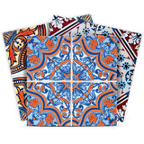 6" X 6" Blue Warm Tones Mosaic Peel and Stick Tiles - Homeroots