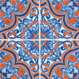 7" X 7" Blue Warm Tones Mosaic Peel and Stick Tiles - Homeroots