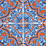 8" X 8" Blue Warm Tones Mosaic Peel and Stick Tiles - Homeroots