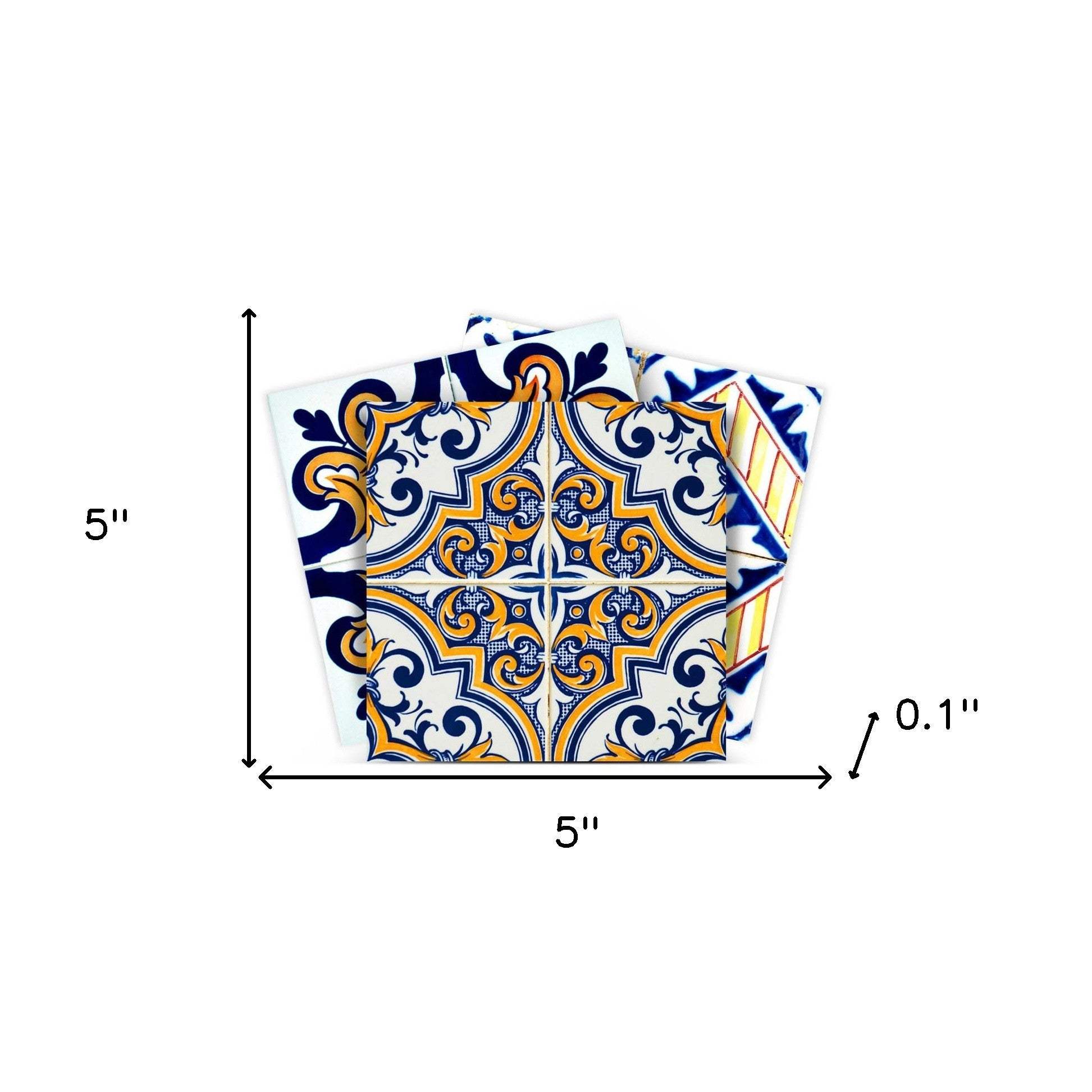 5" X 5" Addison Multi Mosaic Peel and Stick Tiles - Homeroots - Flyclothing LLC