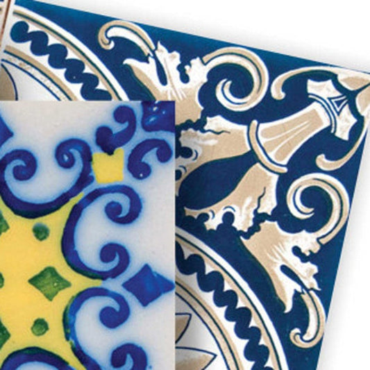 6" X 6" Blue Yellow Julia Peel and Stick Tiles - Homeroots