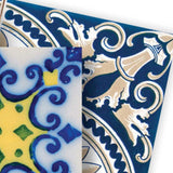 8" X 8" Blue Yellow Julia Peel and Stick Tiles - Homeroots