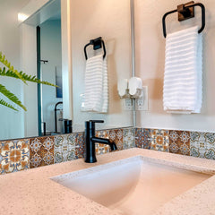 6" X 6" Rustico Linda Removable Peel and Stick Tiles - Homeroots