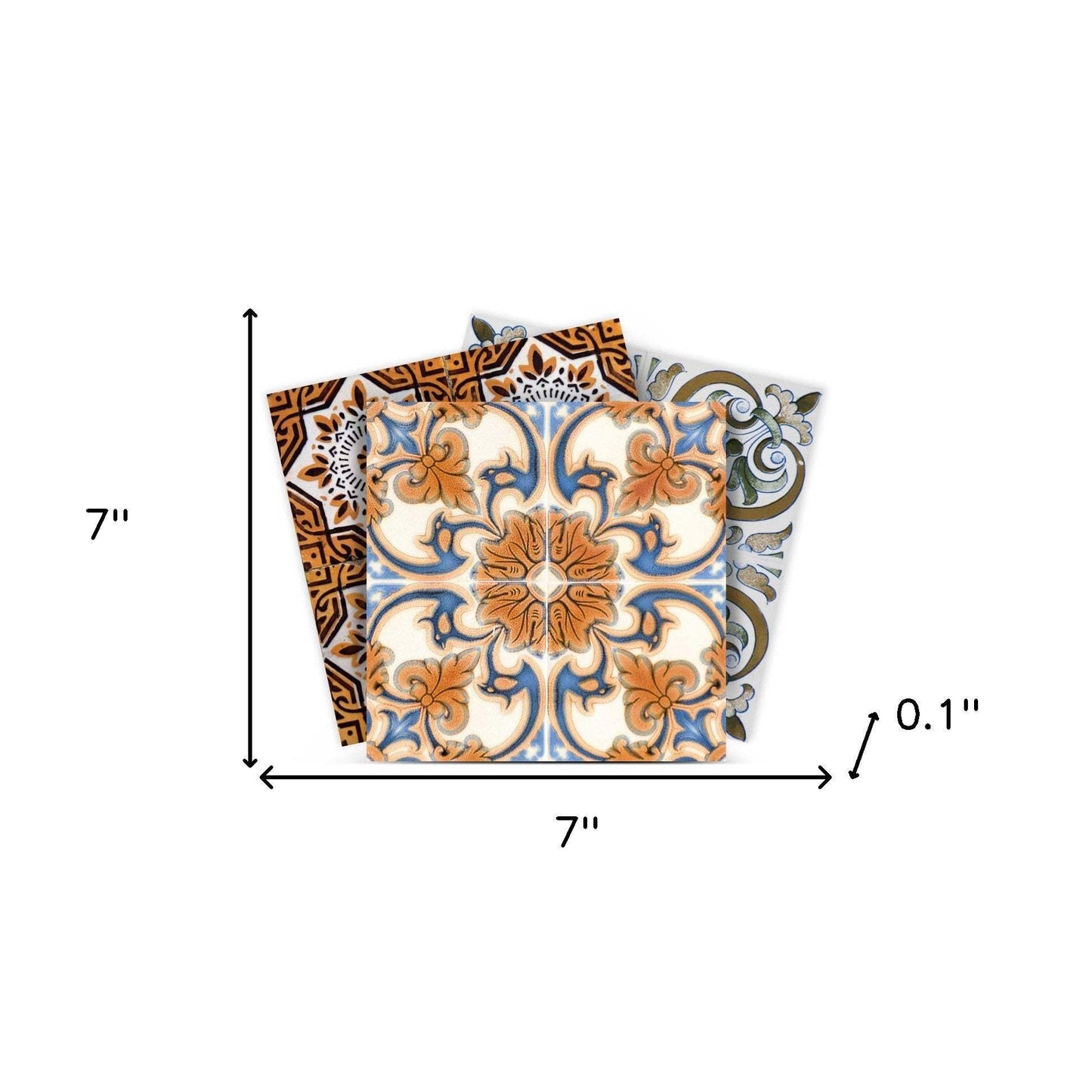 7" X 7" Rustico Linda Removable Peel and Stick Tiles - Homeroots - Flyclothing LLC