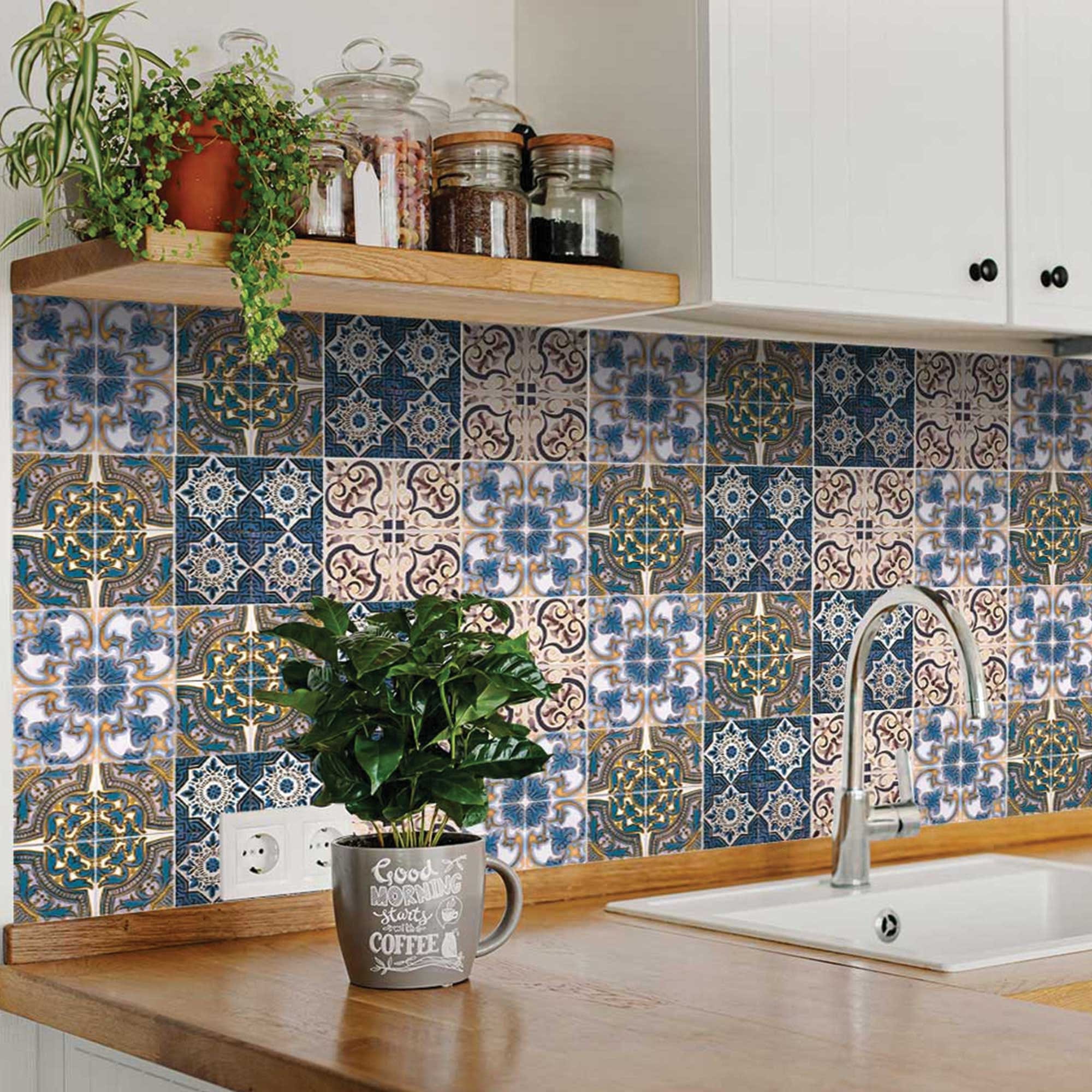 6" X 6" Agean Linda Removable Peel and Stick Tiles - Homeroots - Flyclothing LLC