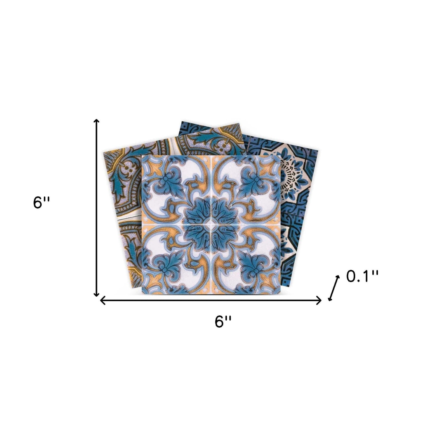 6" X 6" Agean Linda Removable Peel and Stick Tiles - Homeroots - Flyclothing LLC