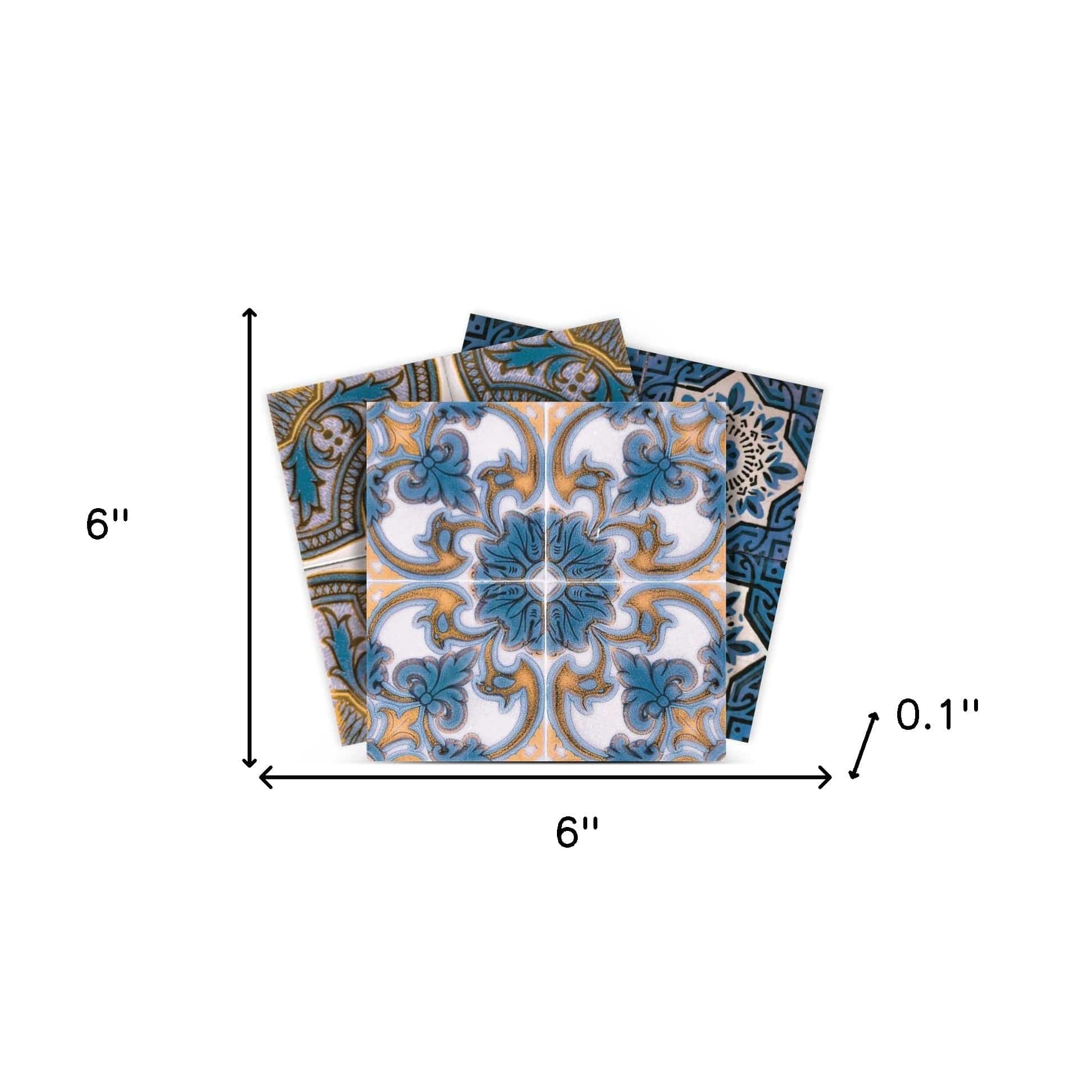 6" X 6" Agean Linda Removable Peel and Stick Tiles - Homeroots - Flyclothing LLC
