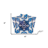 4" X 4" Blue Nelly Removable Peel And Stick Tiles - Homeroots - Flyclothing LLC