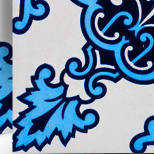 4" X 4" Blue Nelly Removable Peel And Stick Tiles - Homeroots
