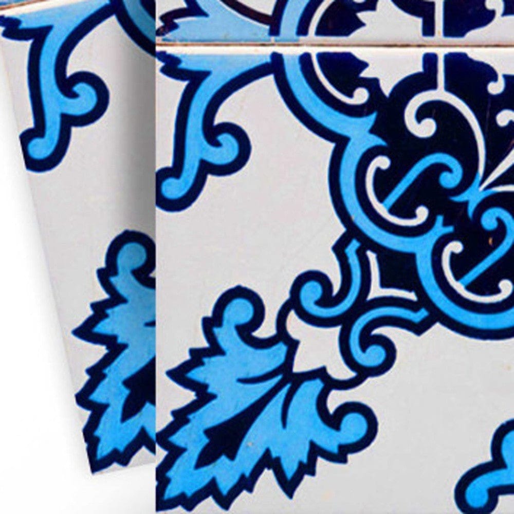 5" X 5" Blue Nelly Removable Peel and Stick Tiles - Homeroots - Flyclothing LLC