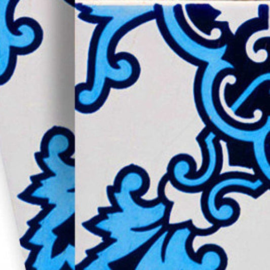 6" X 6" Blue Nelly Removable Peel and Stick Tiles - Homeroots