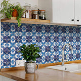 7" X 7" Blue Nelly Removable Peel and Stick Tiles - Homeroots - Flyclothing LLC