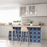 7" X 7" Blue Nelly Removable Peel and Stick Tiles - Homeroots - Flyclothing LLC