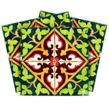 4" X 4" Green Leva Removable Peel And Stick Tiles - Homeroots