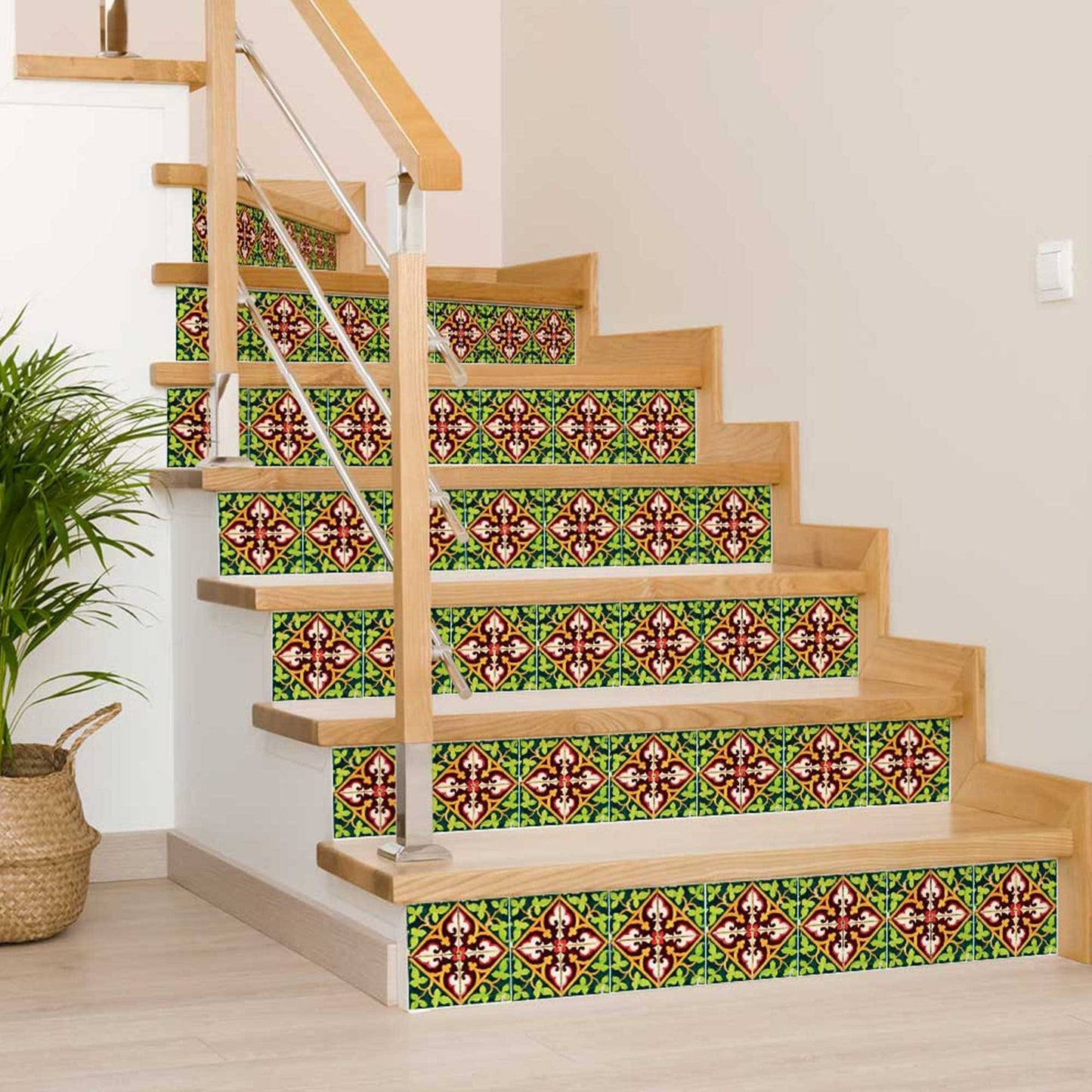 4" X 4" Green Leva Removable Peel And Stick Tiles - Homeroots - Flyclothing LLC
