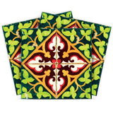 4" X 4" Green Leva Removable Peel And Stick Tiles - Homeroots