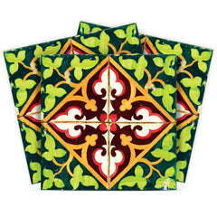 6" X 6" Green Leva Removable Peel and Stick Tiles - Homeroots