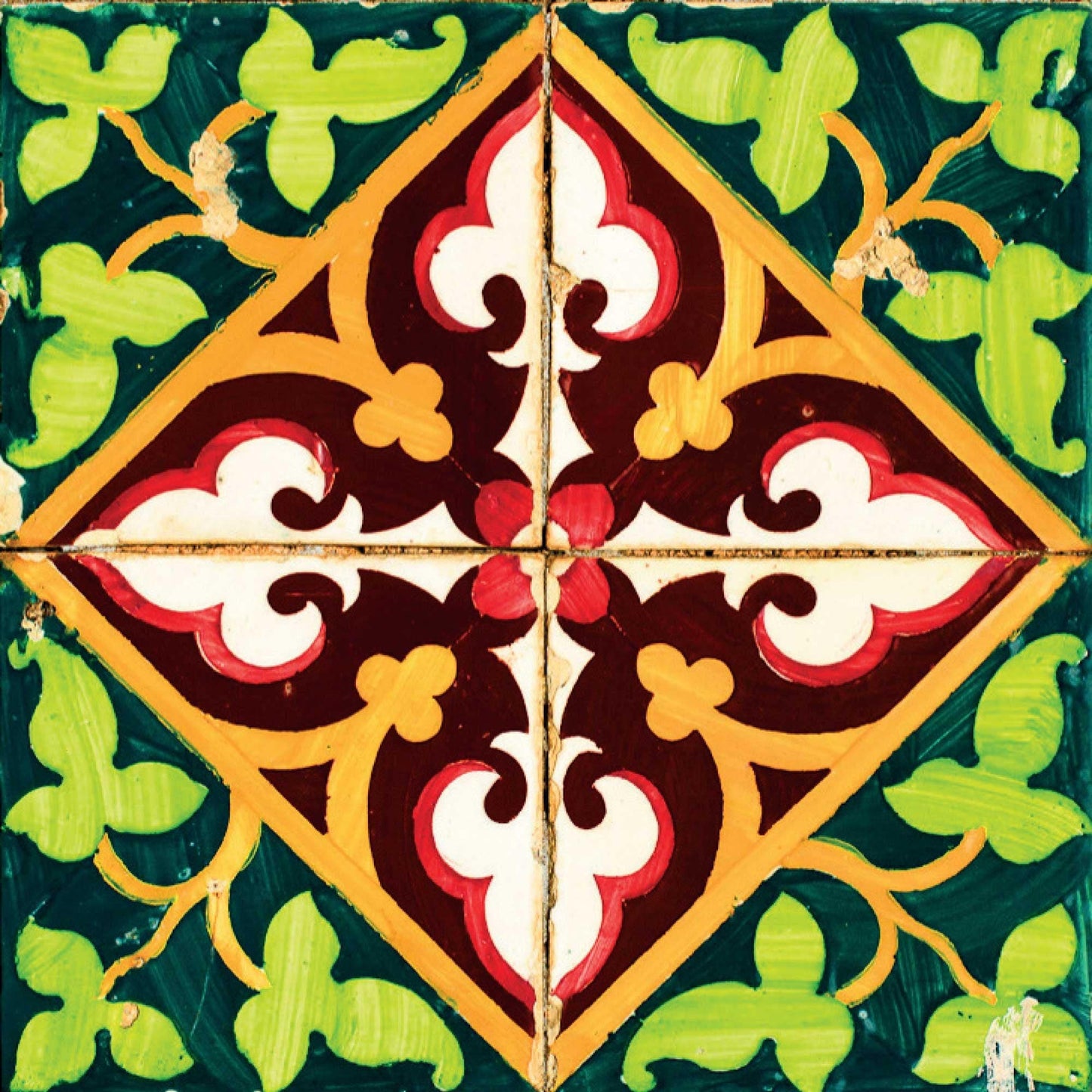 6" X 6" Green Leva Removable Peel and Stick Tiles - Homeroots - Flyclothing LLC
