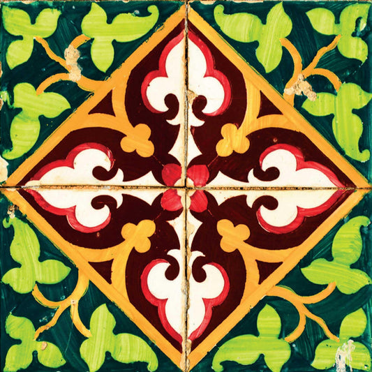 6" X 6" Green Leva Removable Peel and Stick Tiles - Homeroots
