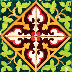 6" X 6" Green Leva Removable Peel and Stick Tiles - Homeroots