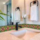 7" X 7" Green Leva Removable Peel and Stick Tiles - Homeroots - Flyclothing LLC
