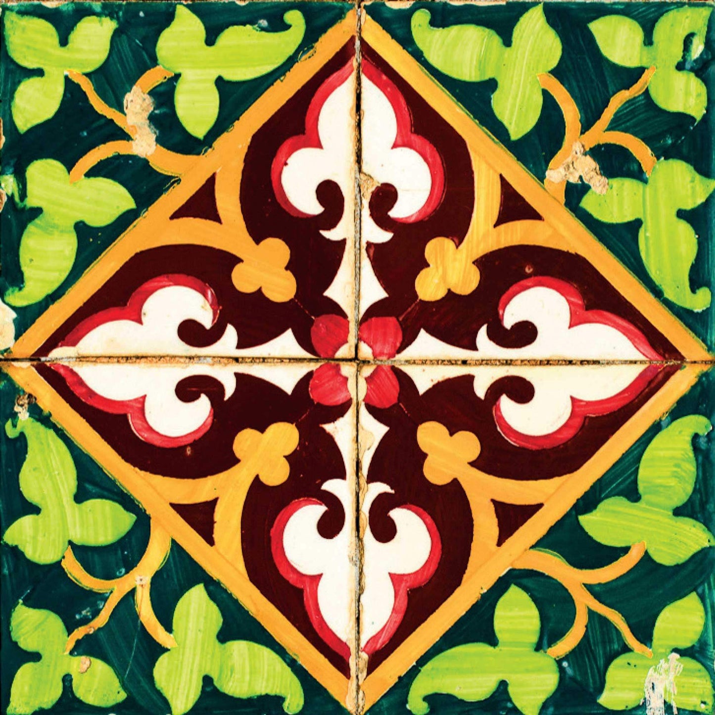 7" X 7" Green Leva Removable Peel and Stick Tiles - Homeroots - Flyclothing LLC