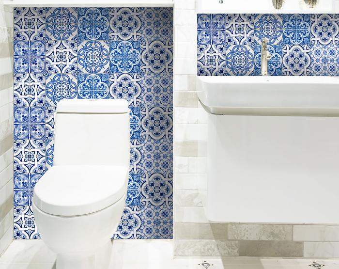 4" X 4" Bluebell Lina Removable Peel And Stick Tiles - Homeroots - Flyclothing LLC