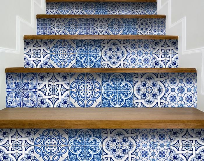 5" X 5" Bluebell Lina Removable Peel and Stick Tiles - Homeroots - Flyclothing LLC
