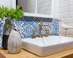 6" X 6" Bluebell Lina Removable Peel and Stick Tiles - Homeroots