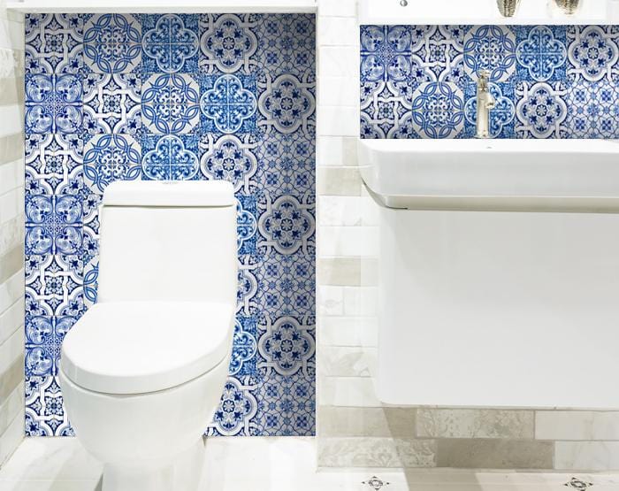 6" X 6" Bluebell Lina Removable Peel and Stick Tiles - Homeroots - Flyclothing LLC