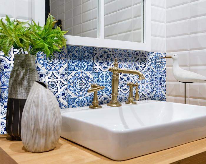 8" X 8" Bluebell Lina Removable Peel and Stick Tiles - Homeroots - Flyclothing LLC