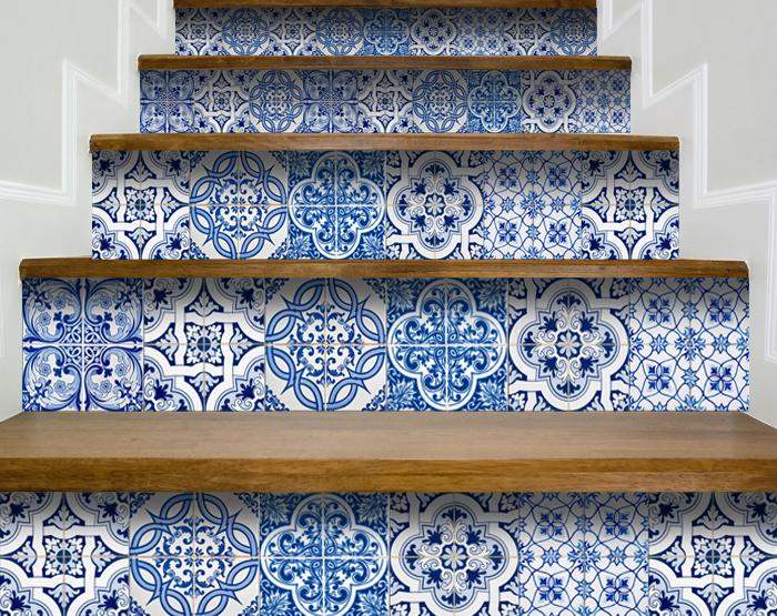 8" X 8" Bluebell Lina Removable Peel and Stick Tiles - Homeroots - Flyclothing LLC