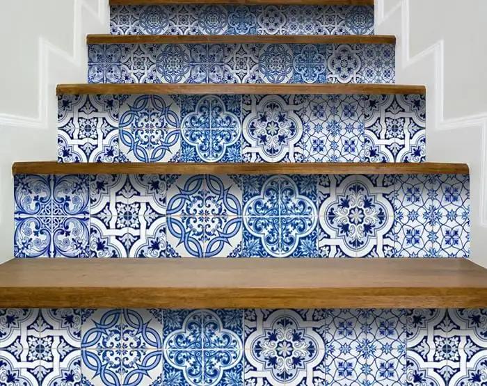 8" X 8" Bluebell Lina Removable Peel and Stick Tiles - Homeroots - Flyclothing LLC