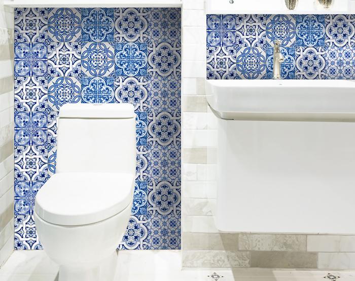 8" X 8" Bluebell Lina Removable Peel and Stick Tiles - Homeroots - Flyclothing LLC