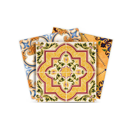 6" X 6" Golden Multi Mosaic Peel and Stick Tiles - Homeroots