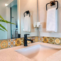 6" X 6" Golden Multi Mosaic Peel and Stick Tiles - Homeroots