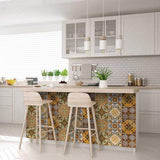 7" X 7" Golden Multi Mosaic Peel and Stick Tiles - Homeroots - Flyclothing LLC