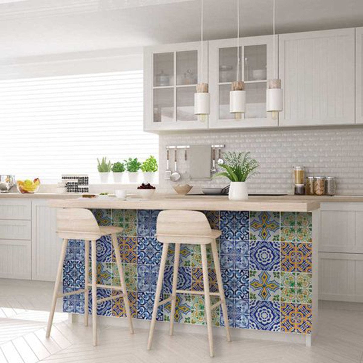 5" X 5" Lima Multi Mosaic Peel and Stick Tiles - Homeroots - Flyclothing LLC