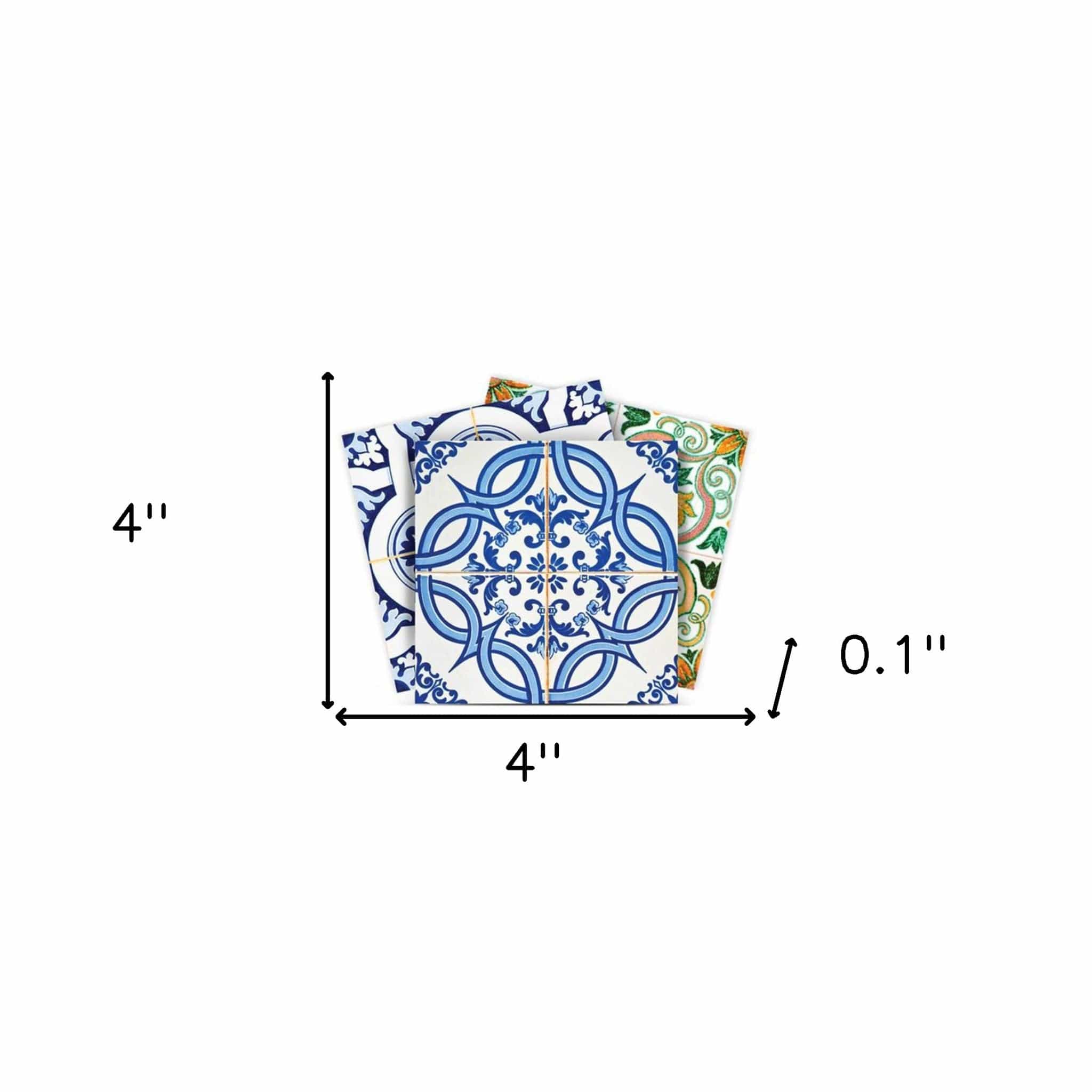 4" X 4" Cana Multi Mosaic Peel And Stick Tiles - Homeroots - Flyclothing LLC
