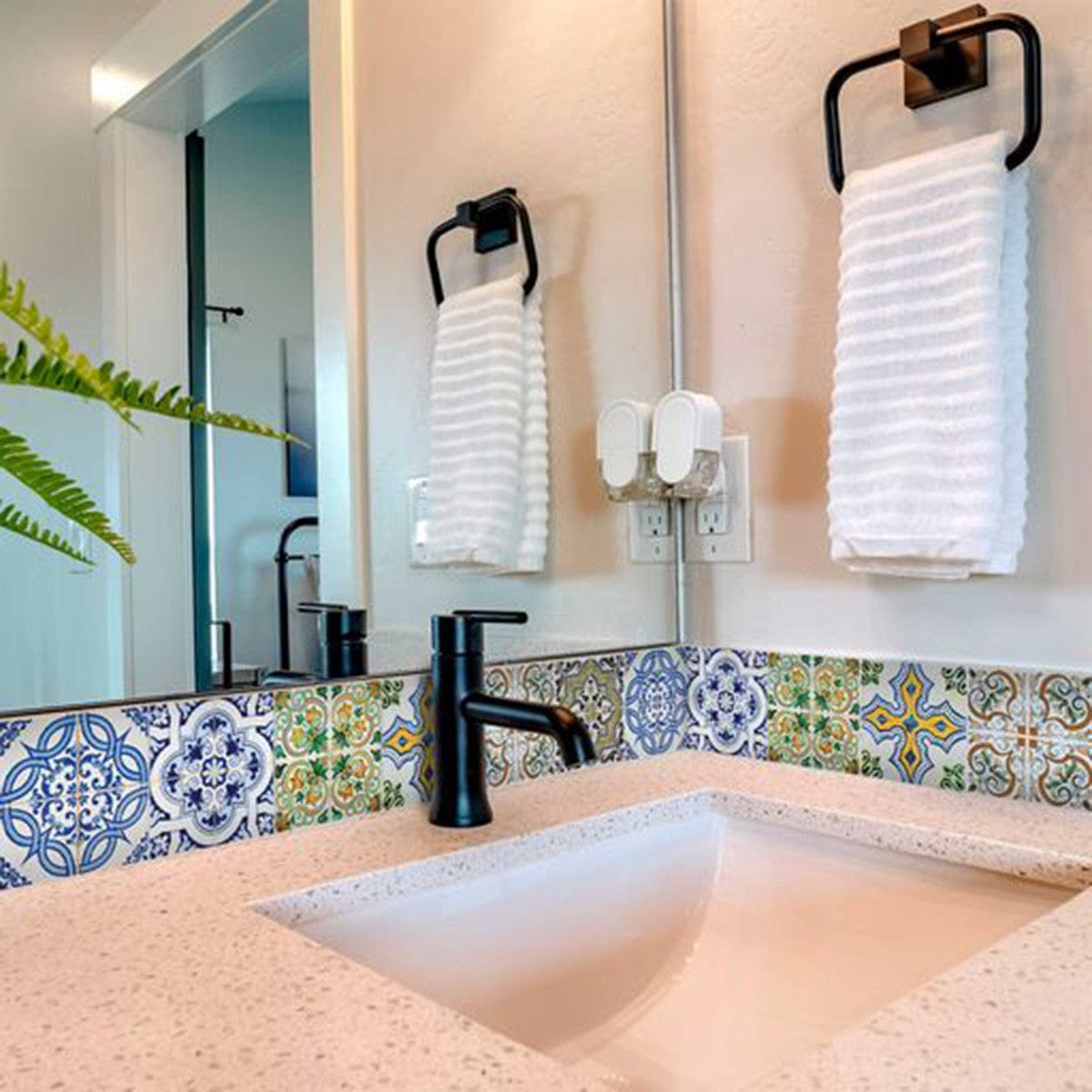 7" X 7" Cana Multi Mosaic Peel and Stick Tiles - Homeroots