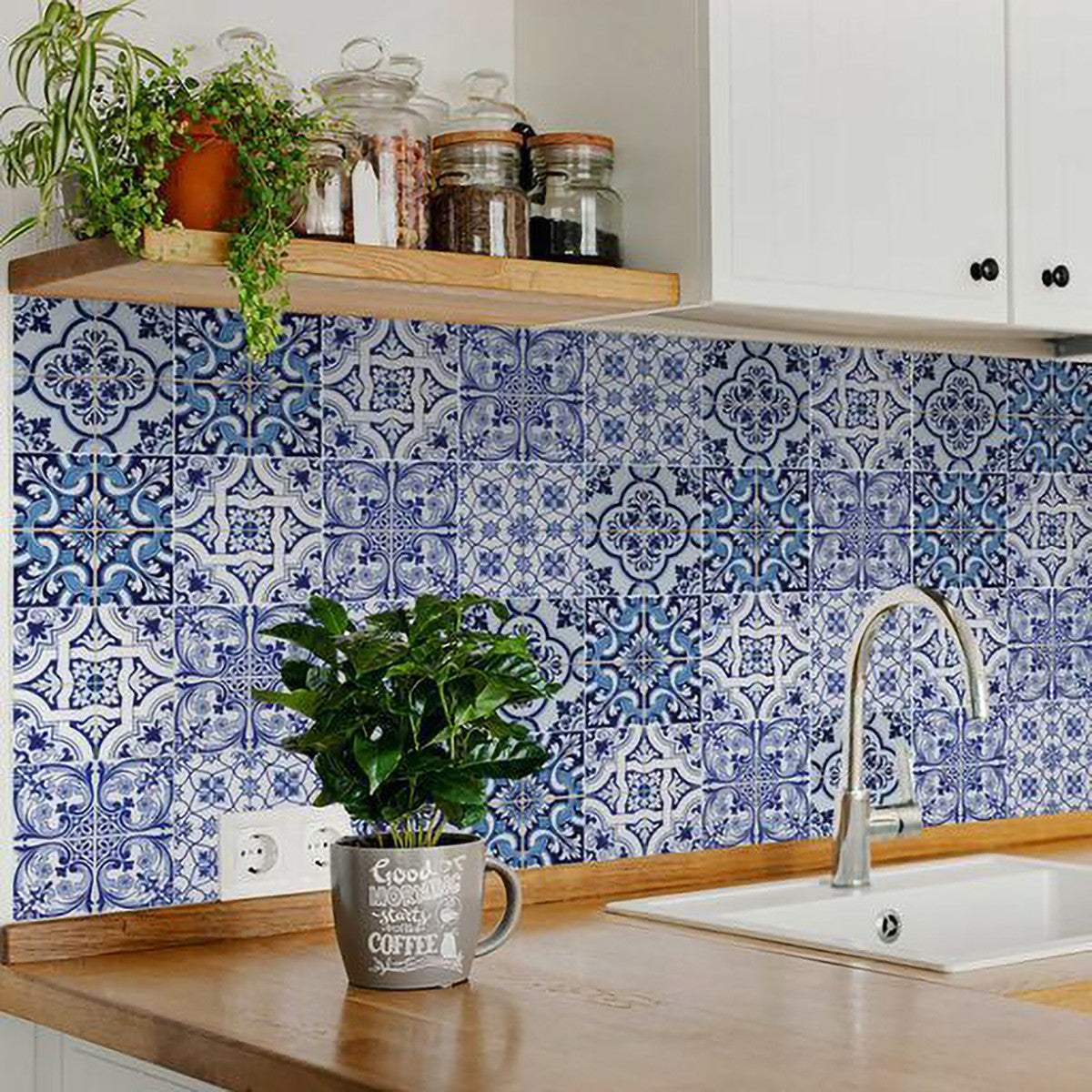 4" X 4" Azul Multi Mosaic Peel And Stick Tiles - Homeroots - Flyclothing LLC